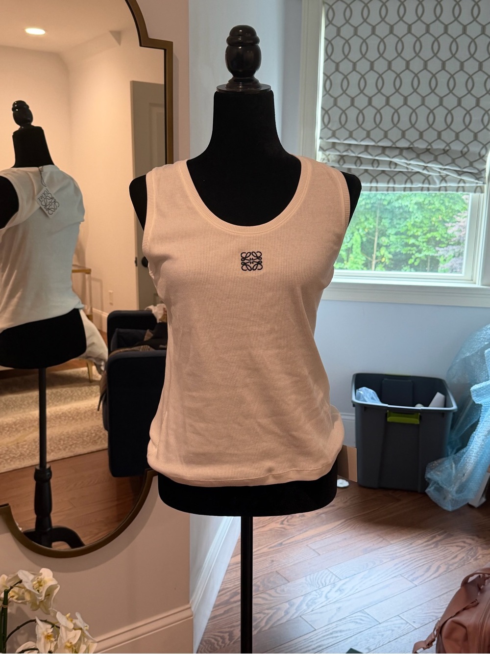 Loewe White Ribbed Logo Tank